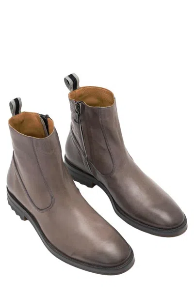 John Varvatos Freeman Zip Leather Boot In Animal Print