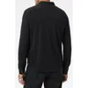 John Varvatos Gareth Organic Cotton Knit Button-up Shirt In Black