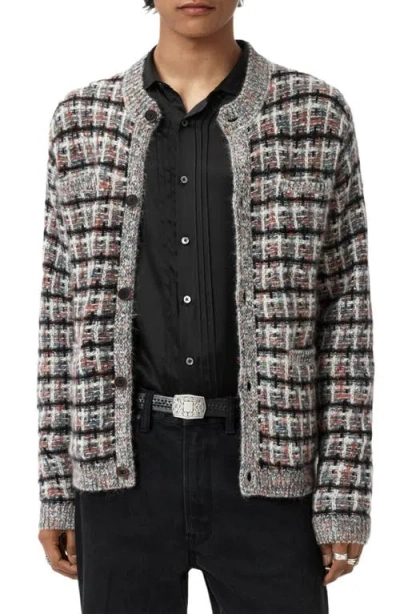 John Varvatos Geometric Pattern Wool & Cashmere Cardigan In Multi