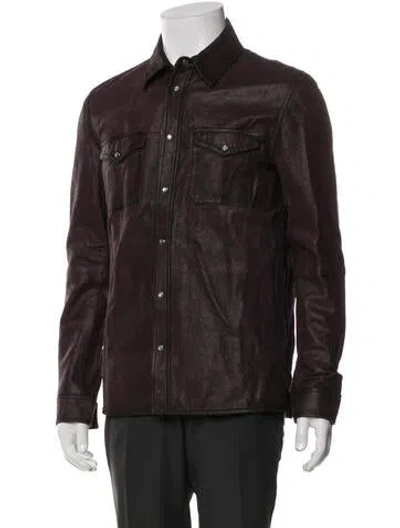 Pre-owned John Varvatos Goat Leather Jacket In Brown