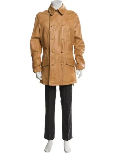 Pre-owned John Varvatos Goat Leather Parka In Brown
