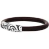 John Varvatos Gothic Leather Bracelet In Brown