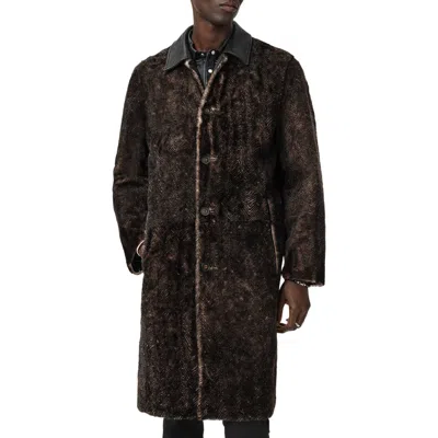 John Varvatos Gove Genuine Shearling Coat In Black