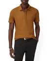 John Varvatos Grana Regular Fit Textured Polo Shirt In Brown