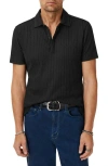 John Varvatos Grana Texture Polo In Black