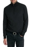 John Varvatos Grand Birdseye Half Zip Sweater In Black