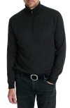 John Varvatos Grand Birdseye Half Zip Sweater In Black