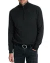 John Varvatos Grand Birdseye Half Zip Sweater In Black