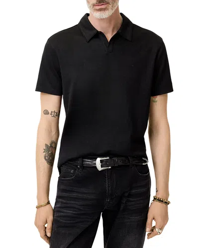 John Varvatos Hague Jacquard Polo In Black