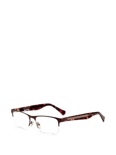 John Varvatos Half-rim Rectangle-frame Glasses In Brown
