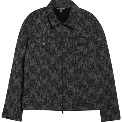 John Varvatos Hallet Jacquard Trucker Jacket In Black