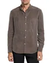 John Varvatos Hanover Slim Fit Bib Front Shirt In Old Bark