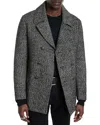 John Varvatos Harden Wool-blend Peacoat In Gray