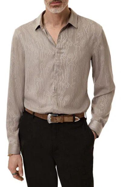 John Varvatos Hickory Button-up Shirt In Neutral