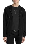 JOHN VARVATOS JOHN VARVATOS IHSAN TEXTURE ZIP HOODIE