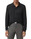 John Varvatos Jalen Three Color Marl Jacquard Long Sleeve Polo In Black