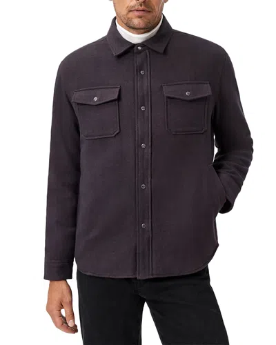 John Varvatos Jameson Herringbone Snap Button Long Sleeve Shirt In Purple