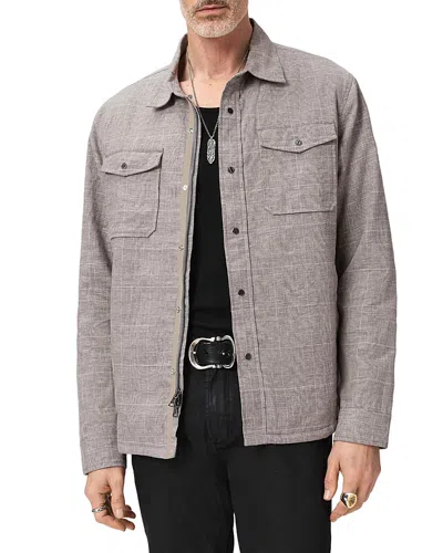 John Varvatos Jameson Quilted Shirt Jacket In Gray