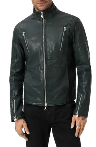 John Varvatos Jared Leather Racer Jacket In Black