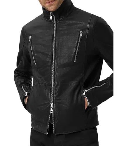 John Varvatos Jared Racer Leather Jacket In Black