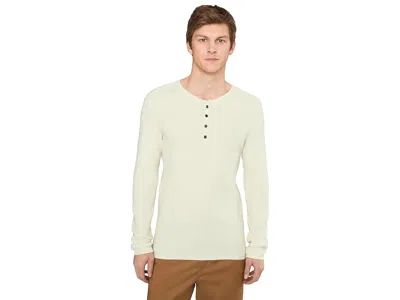 John Varvatos Javis Ribbed Long Sleeve Henley In Neutral