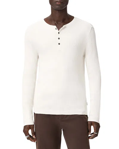 John Varvatos Javis Ribbed Long Sleeve Henley In White
