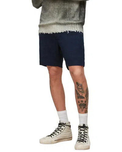 John Varvatos Johnny Flat Front Short In Blue