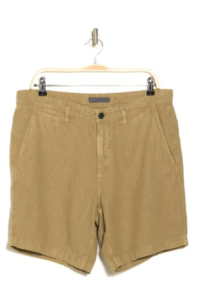 John Varvatos Johnny Flat Front Shorts In Green