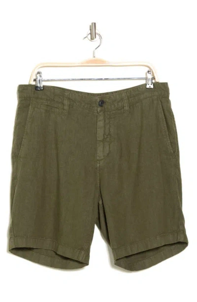 John Varvatos Johnny Flat Front Shorts In Olive