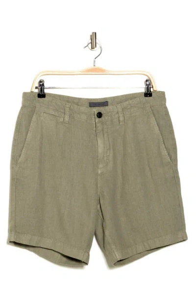 John Varvatos Johnny Flat Front Shorts In Green