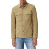 John Varvatos Jonah Herringbone Pattern Leather Overshirt In Brown