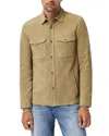 John Varvatos Jonah Herringbone Suede Shirt In Brown