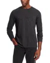 John Varvatos Karl Regular Fit Crinkled Texture Long Sleeve Tee In Charcoal Heather