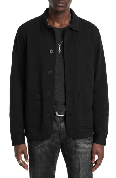 John Varvatos Kenmare Textured Knit Jacket In Black