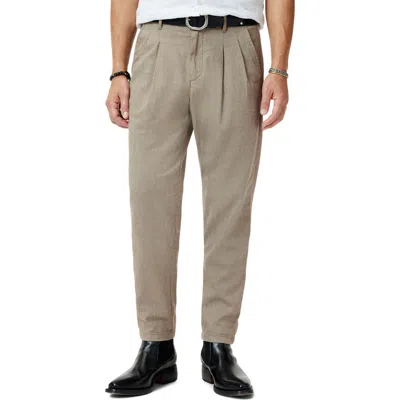 John Varvatos Kian Pleated Carrot Fit Pants In Smoked Pearl Grey