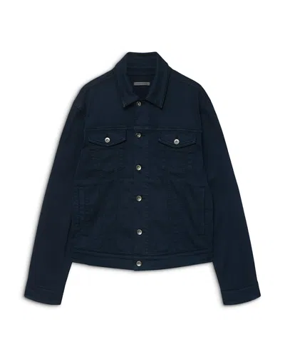 John Varvatos Kyle Point Collar Pocket Trucker Jacket In Blue