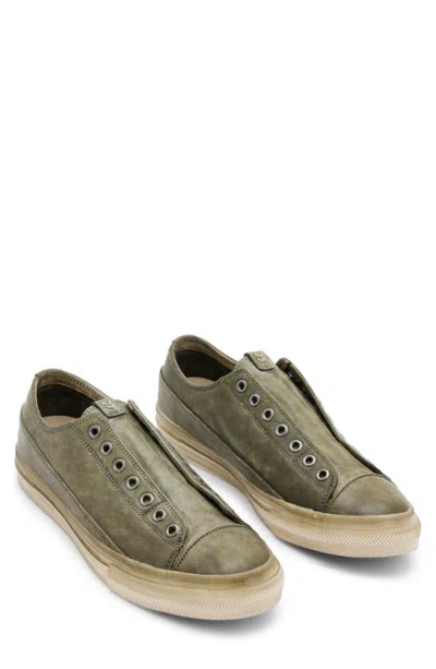 John Varvatos Laceless Low Sneaker In Olive