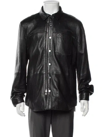 Pre-owned John Varvatos Lamb Leather Jacket In Black