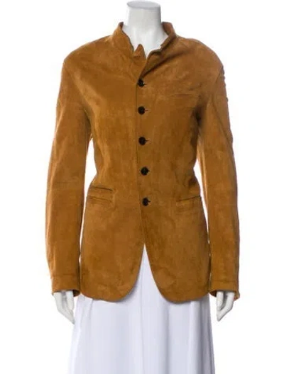 Pre-owned John Varvatos Lambskin Coat In Brown