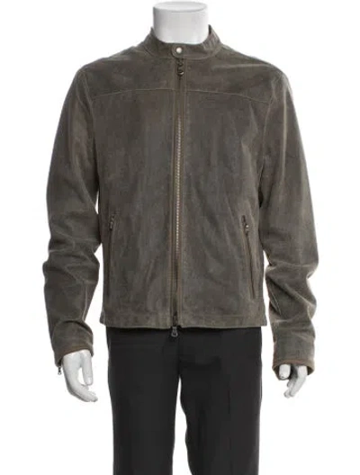 Pre-owned John Varvatos Lambskin Moto Jacket In Neutral