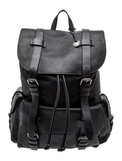 Pre-owned John Varvatos Leather Backpack In Black