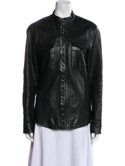 Pre-owned John Varvatos Leather Biker Jacket In Black