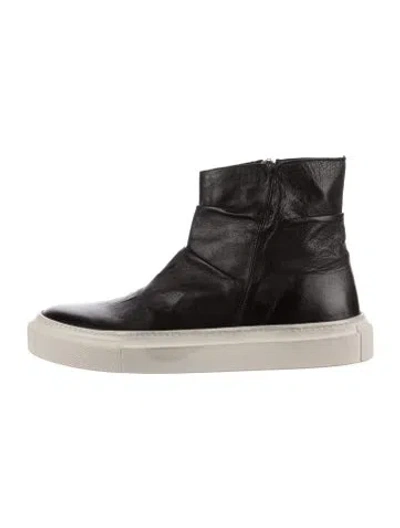 Pre-owned John Varvatos Leather Boots In Black/white