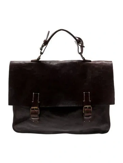 Pre-owned John Varvatos Leather Briefcase In Brown