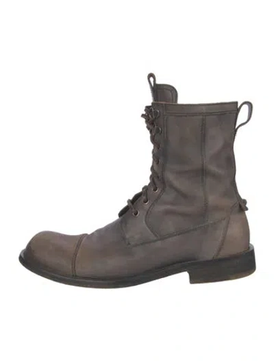 Pre-owned John Varvatos Leather Combat Boots In Brown