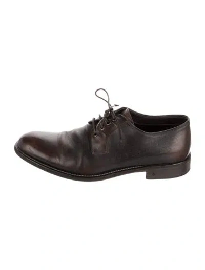 Pre-owned John Varvatos Leather Derby Shoes In Brown
