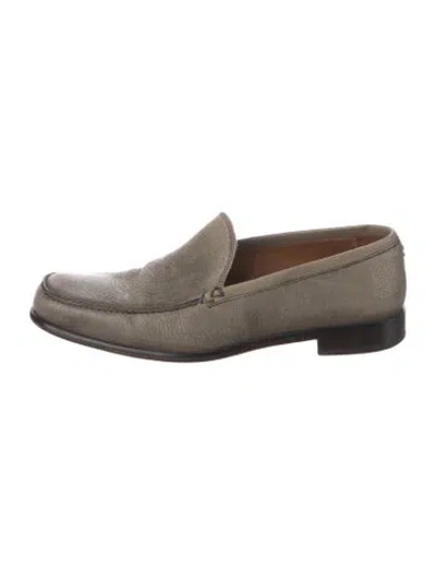 Pre-owned John Varvatos Leather Dress Loafers In Brown