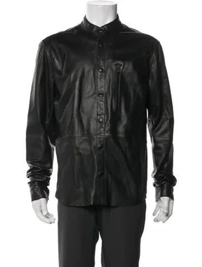 Pre-owned John Varvatos Leather Jacket In Black