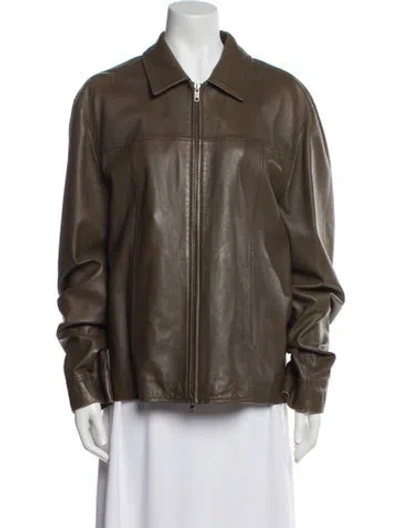 Pre-owned John Varvatos Leather Jacket In Brown