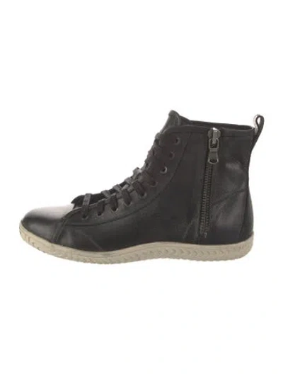 Pre-owned John Varvatos Leather Lace-up Boots In Black